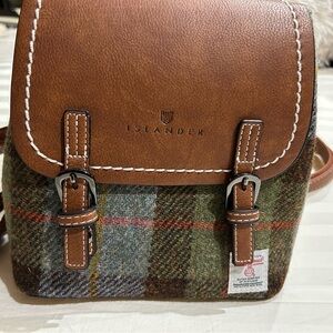 Harris Tweed Islander Tan and Green Women's Jura Mini Backpack NWOT